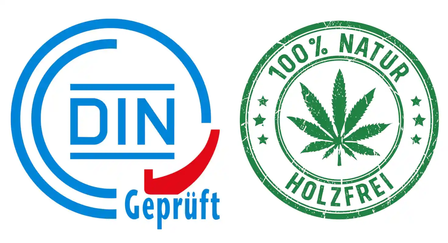 DIN und Holzfrei Logo